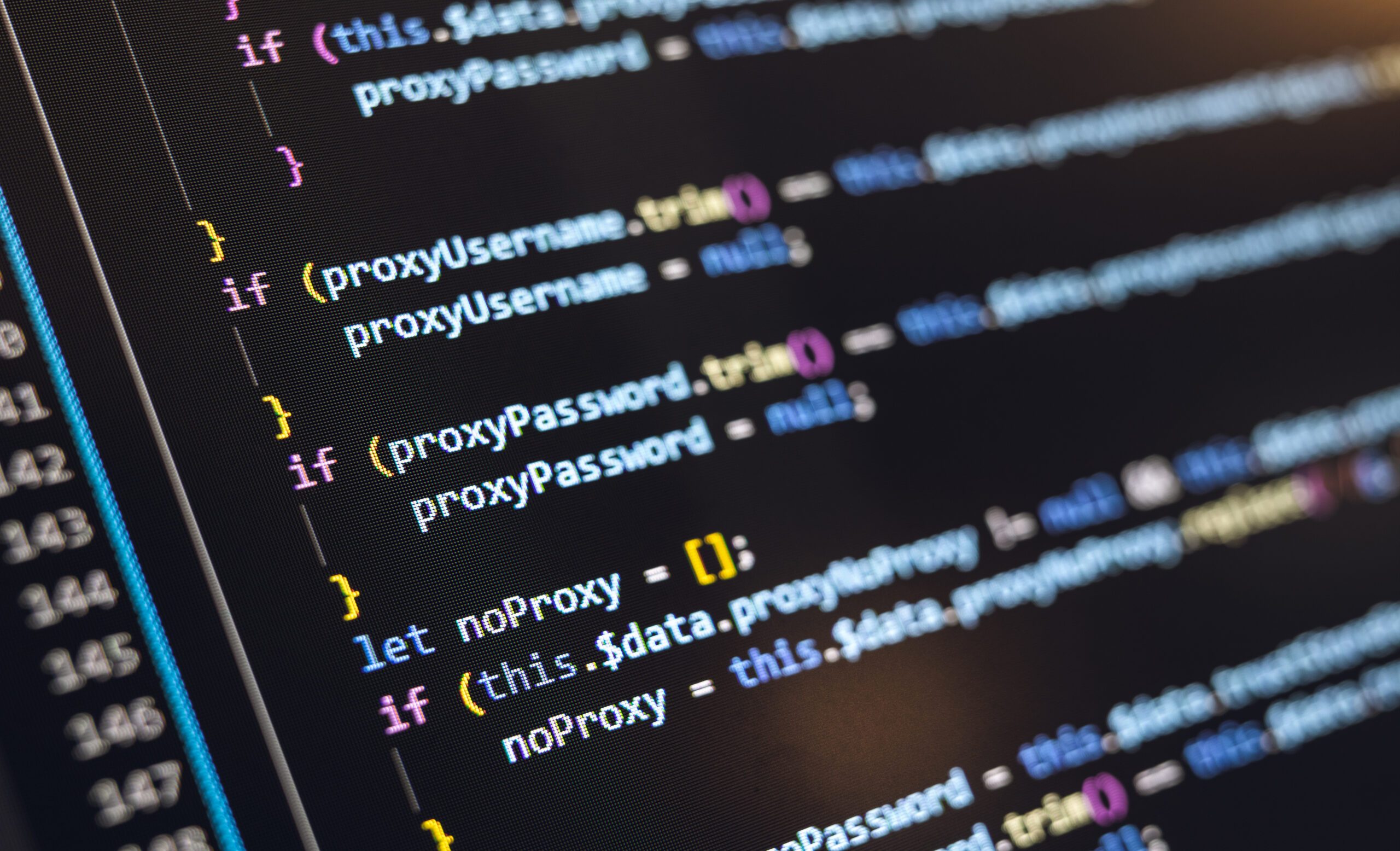 ChatGPT low-code concept. Lines of code on a computer screen