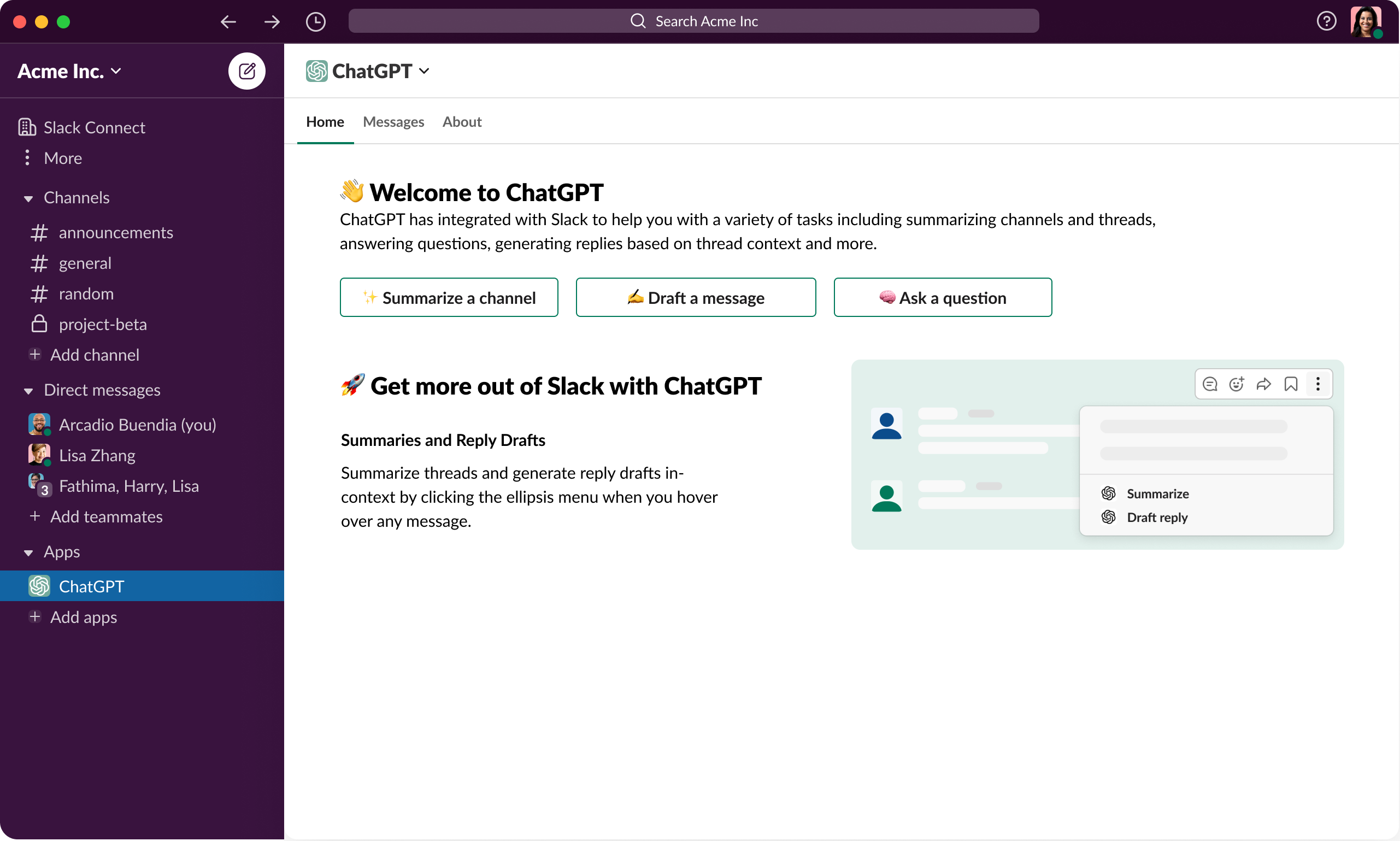 ChatGPT Slack